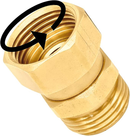 3/4 Ght Garden Hose 360° Swivel Connector Adapter,Swivel Fitting Use for Garden Hoses,Hose Nozzles,Sprayers,Lawn Sprinklers,and Other Garden Watering Devices