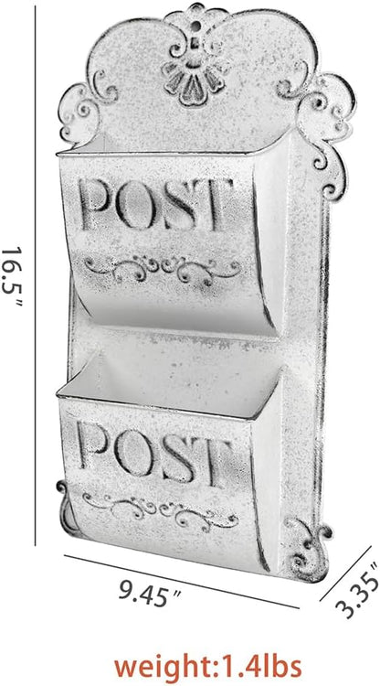 All Chic Outdoor Wall Planters Metal Wall Planter Wall Mounted Planters 2-Tiers White Wall Vase Flower Pot Indoor Outdoor Wall Hanging Planter Shabby Rustic Farmhouse Decor…