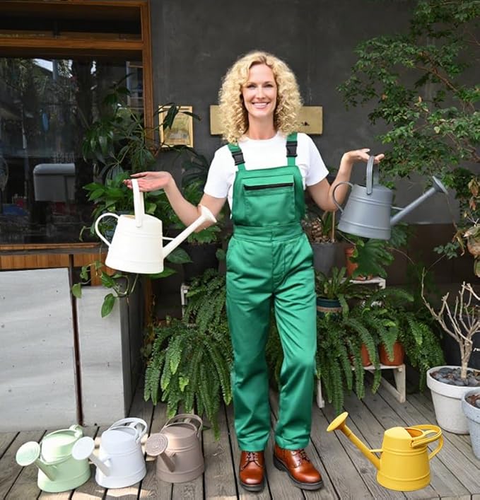 1 Gallon Watering Can for Plants, Watering Cans for Indoor&Outdoor Gardening, Water Can with Ergonomic Movable Handle (Brown)