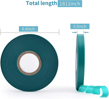 10 Pcs 150 Feet x 1/2" Wide Stretch Tie Tape Green Plant Garden Tie, Garden Vinyl Stake for Branches, Climbing Planters, Flowers