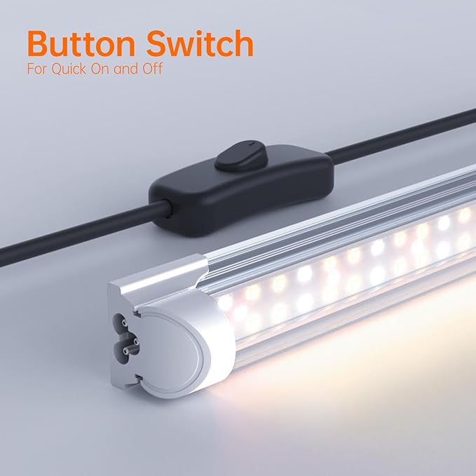 Bstrip Plant Shelf with Grow Light, Metal Plant Stand with Adjustable Rack and Wheels, 5 Pack T8 Full Spectrum Grow Light Strip for Indoor Plants, Seed Starting, Seed Tray, 35.4"x13.8"x71"