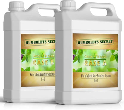 Humboldts Secret Base A & B Liquid Hydroponic Fertilizer | Complete Hydroponic Nutrients for Indoor and Outdoor Plants | Supports Healthy Vegetative Growth and Flowering Stage | 1 Gallon