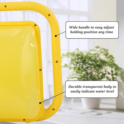 Watering Can 1.6Gal Transparent Plastic with Comfort Grip Handle for Indoor & Outdoor Plants (Yellow)