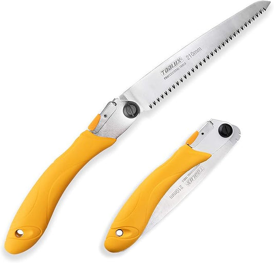 Toolux 8 Inch Folding Saw, SK5 Steel Pruning Hand Saw, Camping Saw for Smooth Cutting, Camping, Gardening, Tree Pruning, Wood Cutting, Compact Design with Non-Slip Ergonomic Handle for Outdoor Use