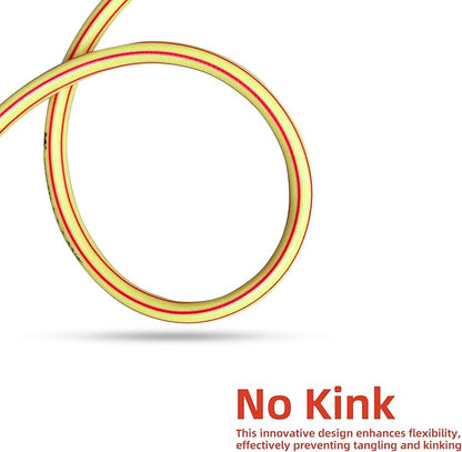 Short Lead-in Yellow Garden Hose 3/4 in. x 10 ft.-Kink Free, Leakproof, Flexible -Heavy Duty Durable Lightweight Water Pipe for Commercial Use, Lawn Care & Equipment Connection -Male to Female Fitting