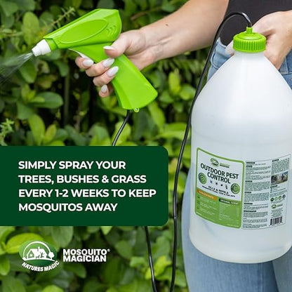 Mosquito Magician Handheld Battery Operated Mosquito Sprayer - User-Friendly - Ideal for Yards, Lawns, Patios - with 2 Gallon Ready to Use Liquid Spray Solution - Kills Mosquitoes, Fleas, Fire Ants