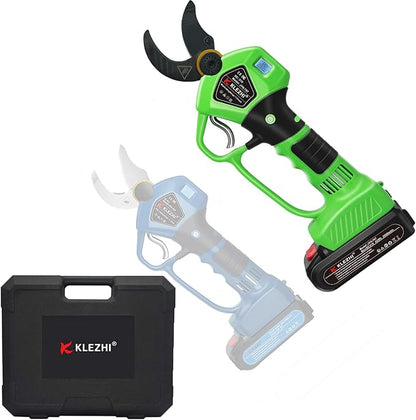 Cordless Electric Pruning Shears Battery Powered Tree Branch Pruner Cut Capacity of 40mm / 1.58inches, 2 x 2 Ah Lithium Rechargeable Battery 6-8 Working Hours Green