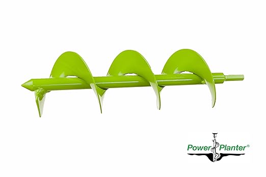 Power Planter DIY Guru Garden Drill Auger Bit (3"x12") - Designed for Planting, Digging Holes, Paint Mixing, Cement Mixing and Home Projects - Made of Steel with a 3/8" Non-Slip Hex Drive (Lime Green)