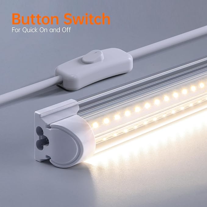 Bstrip DIY Plant Shelf with Grow Light, Grow Light Shelf with Adjustable Rack and Wheels, Plant Stand, 8-Pack 192W T8 Full Spectrum Lamps, ideal for Seed Starting, Seed Tray, 29.5"L x 13.8"W x70.9"H