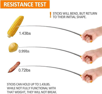 BBQStyle Marshmallow Roasting Sticks, Set of 8 Pack Premium 45'' Extendable Rotating Telescoping Forks for Hot Dog & Smores, Special Safe and Healthy Cookware for Campfire, Camping & Bonfire