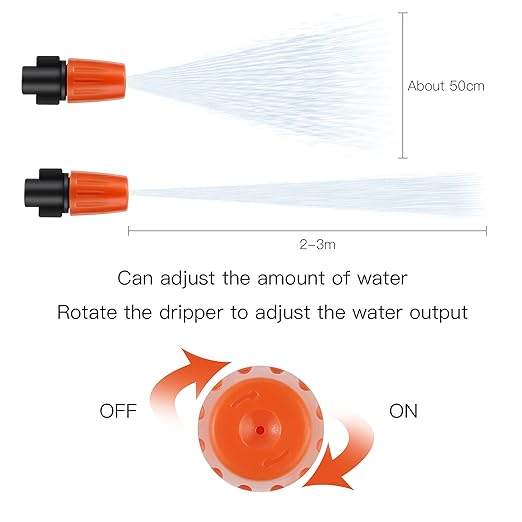 MSDADA 100pcs Micro Spray Adjustable Flow Irrigation Drippers, Garden Adjustable Sprinkler drip Irrigation Mister Heads with 3 Tee Irrigation Misting Drip Kit (Orange)