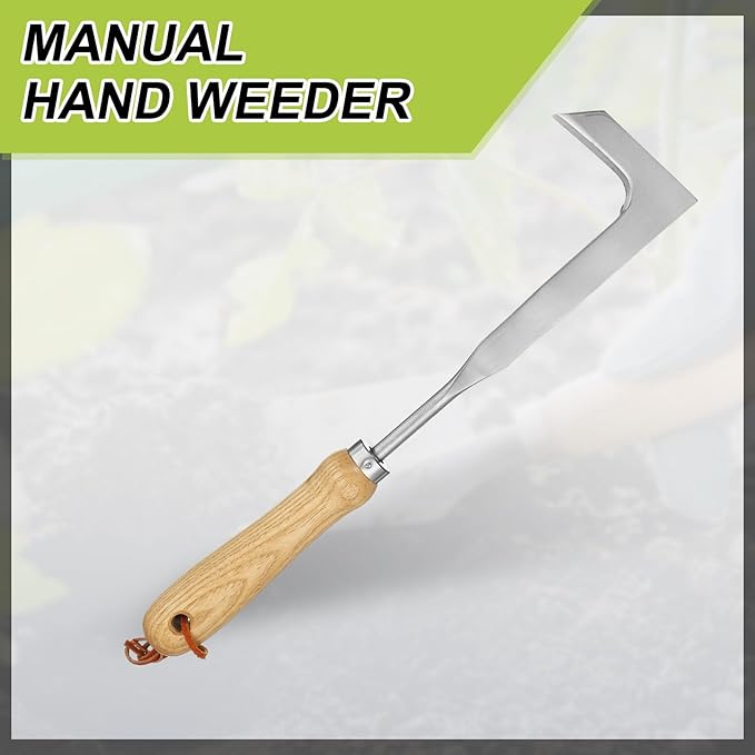 HARFINGTON Hand Weeder 13 x 7.7 Stainless Steel - Garden Trowel with Ergonomic Handle