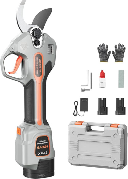 Electric Pruning Shears for Gardening,Garden Shears Brushless Trimming Branch Cutter 0.5 Second Shear Speed 0.9-1.5"Cutting Diameter,Pruning Shears with 6000 Cuts of 2 Rechargeable Battery