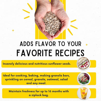 Sunbest Natural Raw Sunflower Seed Kernels 32 Oz (2 lbs) 1 Pack - Unsalted & Nutritious for Snacking, Cooking, & Baking - Vegan-Friendly - Ideal for On-the-Go & Recipes - Bulk Size for Value