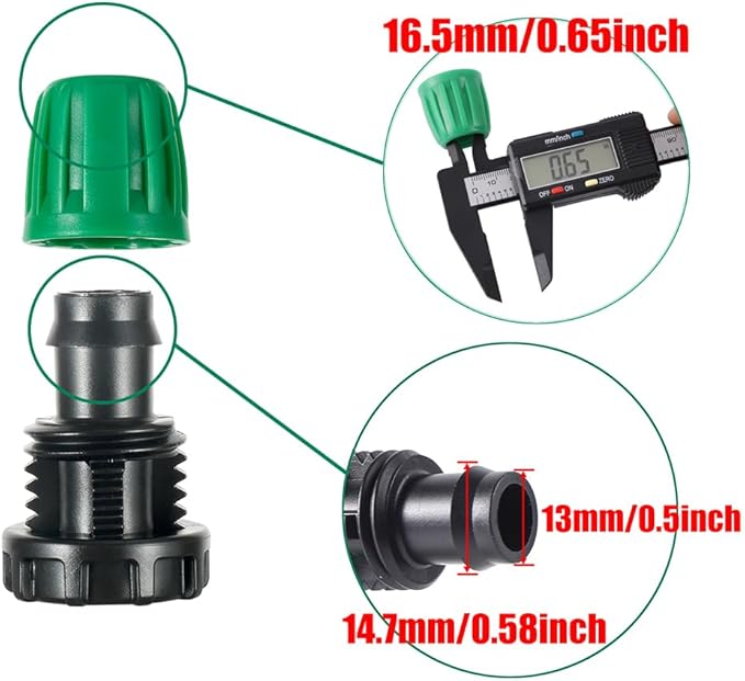 15 Pcs 1/2 Inch Irrigation Tubing End Plugs Drip Irrigation Fittings Drip Line Plugs End Cap for 1/2" irrigation tubing Drip Irrigation System Connection Parts