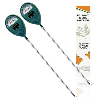 2 x Long Probe for Deep Use Soil Moisture Meter, Soil Moisture Meter, Hygrometer for Garden & Agriculture, Soil Tester, Soil Water Tester, No Batteries Required
