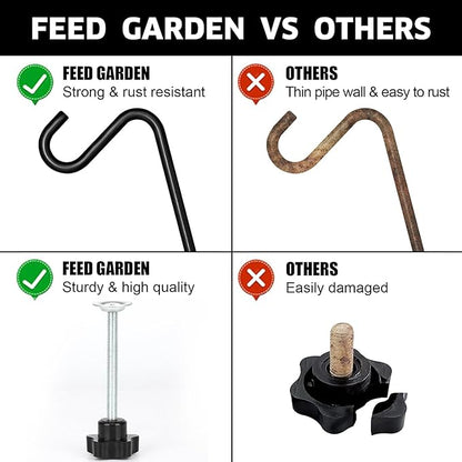 FEED GARDEN 2 Pack 14 Inch Deck Hook, Deck Bird Feeder Hanger, Applicable Deck Thickness 1 Inch-3 Inch
