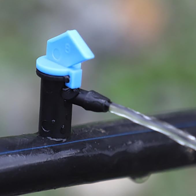 60PCS Drip Irrigation Emitters Garden Flag Irrigation Heads Three Sizes 4L 8L 16L/H Blue Green Black for Trees Shrubs Cooling Dust Reduction Orchards