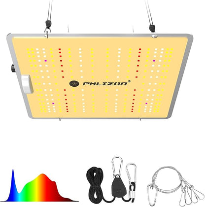 Phlizon PL1000 Dimmable Plant LED Grow Light Full Spectrum Grow Lamp for Indoor Plants Waterproof Zero Noise LED Growing Light