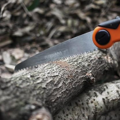 FUJIWARA Folding Pruning Saw 8 Inch Hand Saws Blade, Quality SK-5 Steel with Hard Sharp Teeth for Wood Branches Cutting,Tree Trimming Camping/Backpacking/Hiking