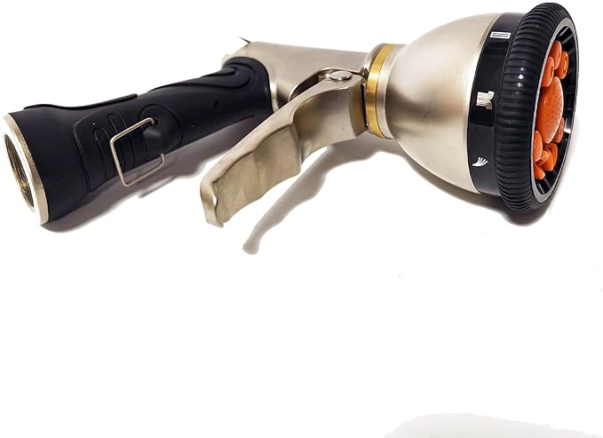 Garden Hose Nozzle,Heavy Duty Metal Water Hose Sprayer Nozzle with 9 Adjustable Spray Patterns,High Pressure Handheld Spray Nozzle Gun for Watering Plants, Car Washing