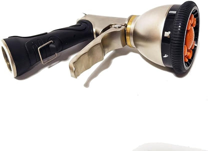 Garden Hose Nozzle,Heavy Duty Metal Water Hose Sprayer Nozzle with 9 Adjustable Spray Patterns,High Pressure Handheld Spray Nozzle Gun for Watering Plants, Car Washing