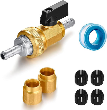 Garden telescopic hose end adapter with shut off Valve,Garden retractable hose end Fittings Kit,Suitable for flexible telescopic hose Repair Connector Brass Shut Off Valve 1Set