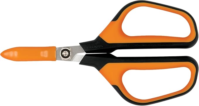 Fiskars Comfort Loop Pruning Snips, Garden Gifts for Women, Extra Large SoftGrip Handle, Yard and Garden Tools 7", Orange/Black