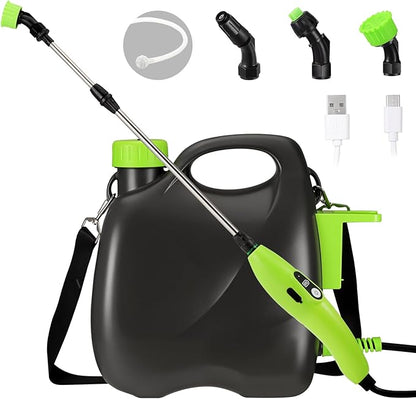 abcGoodefg Weed Sprayer Battery Operated, Electric Rechargeable Sprayer 1.35 Gallon with 3 Mist Nozzles, Retractable Wand, Water Sprayers with Adjustable Shoulder Strap for Yard, Lawn and Garden