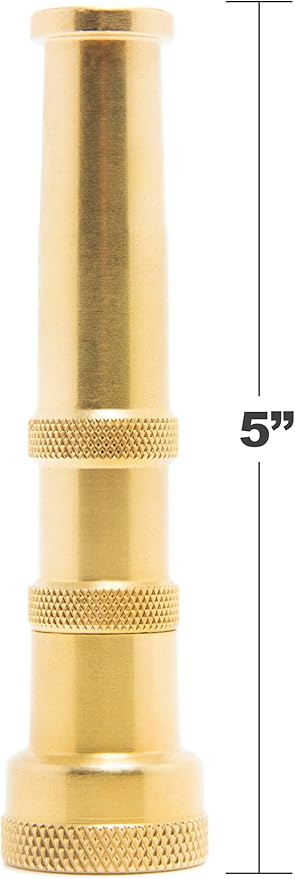 10-Pack 3-in-1 Multi-Purpose 5-inch Brass Twist Garden Hose Nozzle with Adjustable Spray Patterns and Shut-Off Valve