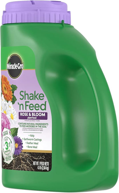 Miracle-Gro Shake 'N Feed Rose & Bloom Plant Food, Plant Fertilizer, 4.5 lbs. (6-Pack)