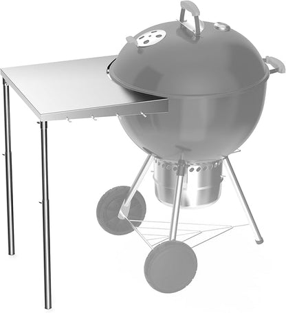 Stanbroil Stainless Steel Work Table Fits All Weber 18", 22" Charcoal Kettle Grills and Other Similar Size Charcoal Kettle Grills -Patent Pending