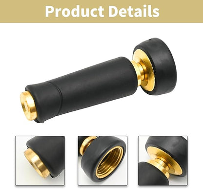 MDEOOSKY 2Packs Brass Hose Nozzle, Heavy-Duty Brass, Adjustable Twist Hose Nozzle Shut Off Valve, Suitable for Cleaning Car, Watering Flowers, Lawns, Cleaning Ground