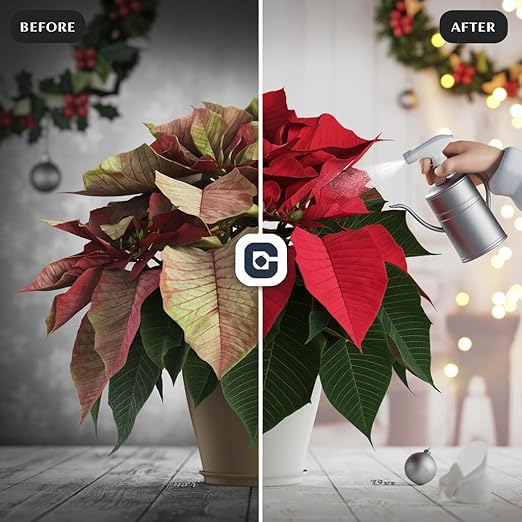 Gardenera Premium Holiday Plant Food Mist - 3-1-2 Liquid Fertilizer Spray for Poinsettias, Christmas Flowers, and Greenery - 8oz