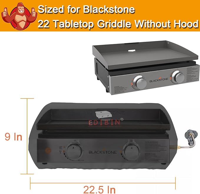 22 inch Griddle Cover for Blackstone 22 inchTabletop Grill Without Hood,900D Polyester Heavy Duty Waterproof Griddle Cover for Blackstone 22" Griddle Cooking Station Without Hood