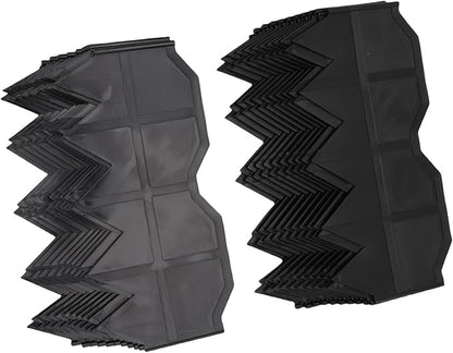 Garden Edging Border 40 Pack Black Plastic Landscape Lawn Fence Panels 5.7 in by 12 in Easy Install Decorative Garden Border