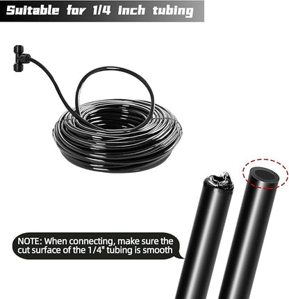 45 Pack Quick Connect 1/4" Drip Tubing Irrigation Fittings Kit Universal 1/4'' Drip Irrigation Tubing Connectors Leak Free Fitting Set Includes 10 Tee 10 Coupling 10 Elbow 10 End Cap 5 Shut Off Valve
