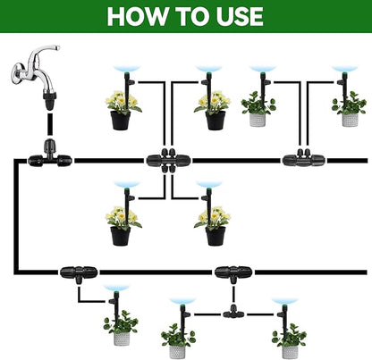 50PCS 1/4” Drip Irrigation Drippers with Lock, Kalolary Drip Irrigation Emitters for 4/7mm Tube, Adjustable 360 Degree Vortex Water Flow Sprayer Micro Spray Drip System Parts for Lawn Yard Pot (Green)