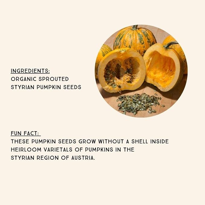 Lark Ellen Farm Sprouted Organic Pumpkin Seeds, Unsalted Raw Pumpkin Seeds Organic, Pepitas, Vegan, Non GMO, Gluten Free, Paleo, and Keto Friendly (14 oz, 3 Pack)