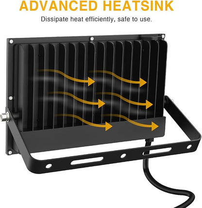 Onforu 150W LED Flood Light Outdoor,15000LM Security Lights, IP66 Waterproof Outdoor Floodlight, 2 Pack 6500K Daylight White LED Exterior Lighting for Basketball Court, Stadium, Playground