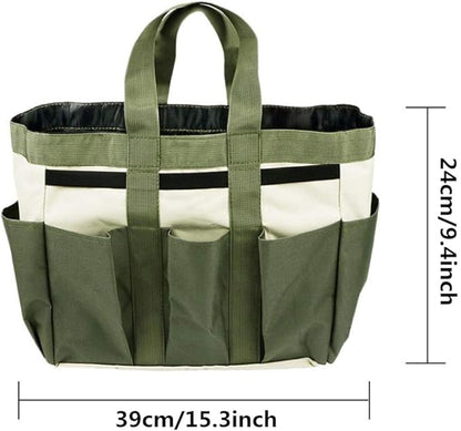 Gardening Tote Bag Garden Tool Bag with 9 Pockets Garden Tote Organizer Bag Gardening Tool Kit Holder Oxford Bag Gardening Tools Storage Organizer Tote Bag for Outdoor Garden Lawn Yard