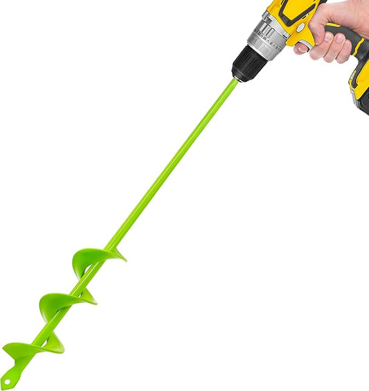 Auger Drill Bit for Planting 1.6"x16.5" Garden Spiral Drill Bit,Heavy-Duty Bulb Auger, Post Hole Digger for 3/8” Hex Driver Drill Solid Shaft