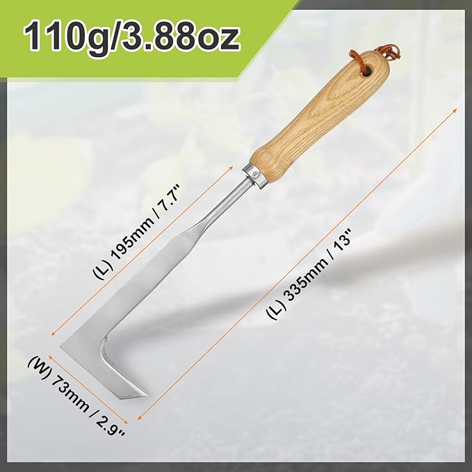 HARFINGTON Hand Weeder 13 x 7.7 Stainless Steel - Garden Trowel with Ergonomic Handle