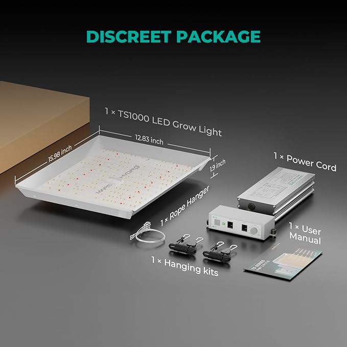 MARS HYDRO TS1000 150W LED Grow Light for Indoor Plants, with Patented Reflector, 5 Levels Dimmable Lights Daisy Chain Full Spectrum Growing Lamps for Seedlings Veg Bloom in 2x2/3x3 Grow Tent