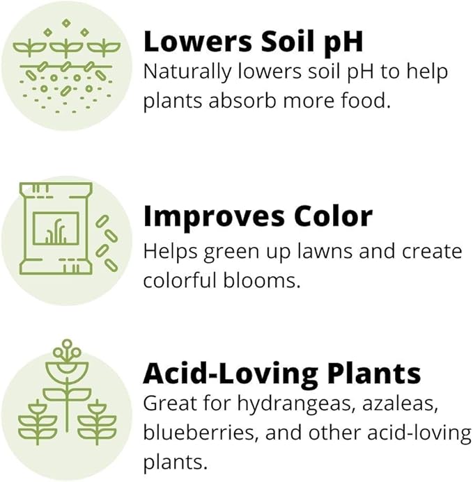 Earth Science Fast Acting Sulfur Granules – 2.5lb – Soil pH Reducer, Lowers pH Instantly, Reduces Nutrient Runoff, Improves Growth & Color for Acid-Loving Plants, Long-Lasting Lawn Care Supplement