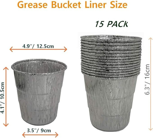 Firsgrill 30-Pack Grease Bucket Liners Replacment for Mostly Z Grill, Green Mountain Pellet Wood Smoker