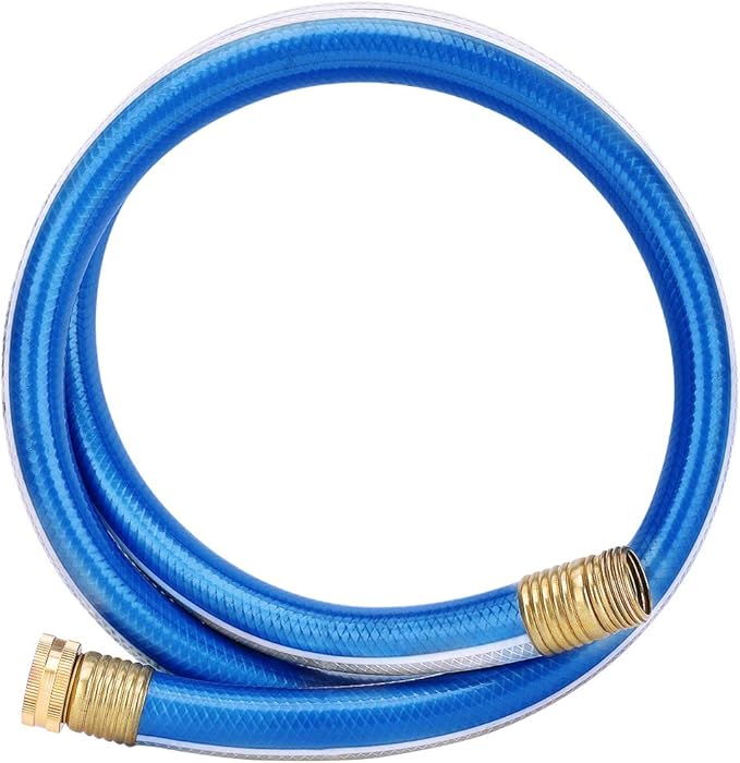 Short Leader Blue Garden Hose 3/4 in. x 5 ft.-Kink Free, Leakproof, Flexible -Heavy Duty Durable Lightweight Water Pipe for Commercial Use, Lawn Care & Equipment Connection - Male to Female Fittings