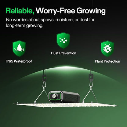 VIVOSUN VS1500 LED Grow Light with Full Spectrum Diodes & Daisy Chain Driver Dimmable Lights Sunlike for Indoor Plants Seedling Veg and Bloom Plant Grow Lamps for 3x3 Grow Tent