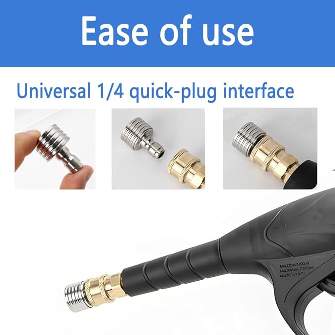 Hole High Pressure Wash Head Nozzle with 1/4 Quick Connect Adapter，Stainless Steel Soft Rain Sprinkler for Washing Car Tire Details, Cleaning Garden Watering Car Wash Nozzle (0.4mm)