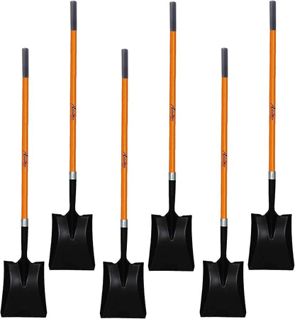 Ashman Heavy-Duty Transfer Shovel (6 Pack) with 47-Inch long Durable Handle and Blade- Ideal for Construction, Landscaping, Gardening, and Snow Removal- Durable, Rust-Resistant, and Multipurpose Scoop